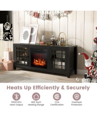 58 Inch Fireplace TV Stand with Adjustable Shelves for TVs up to 65 Inch