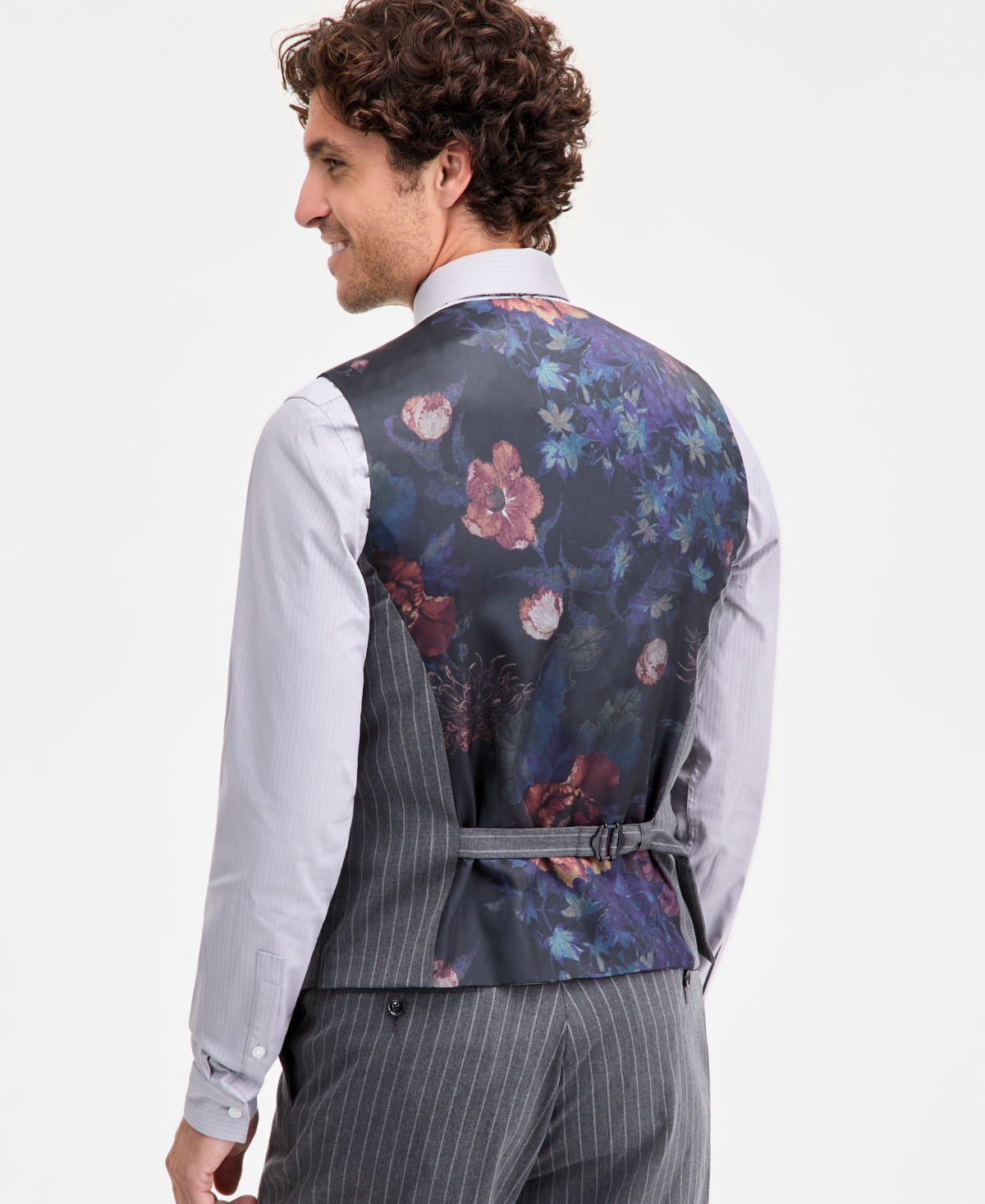 Tayion Collection Men's Classic-Fit Pinstripe Suit Separate Vest