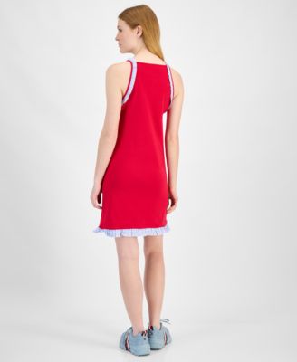 Women's Cotton Ruffled-Hem Mini Dress