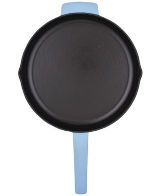 Enameled Cast Iron 12" Skillet with Helper Handle and Pour Spouts