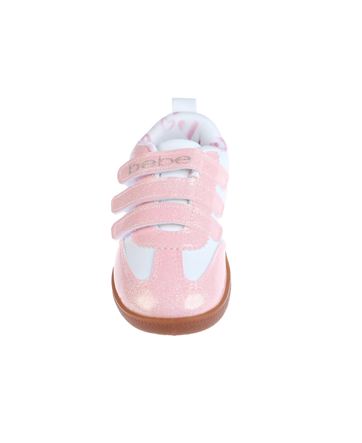 Bebe Toddler Girls Adhesive Straps And Printed Lining Sneakers In Blush