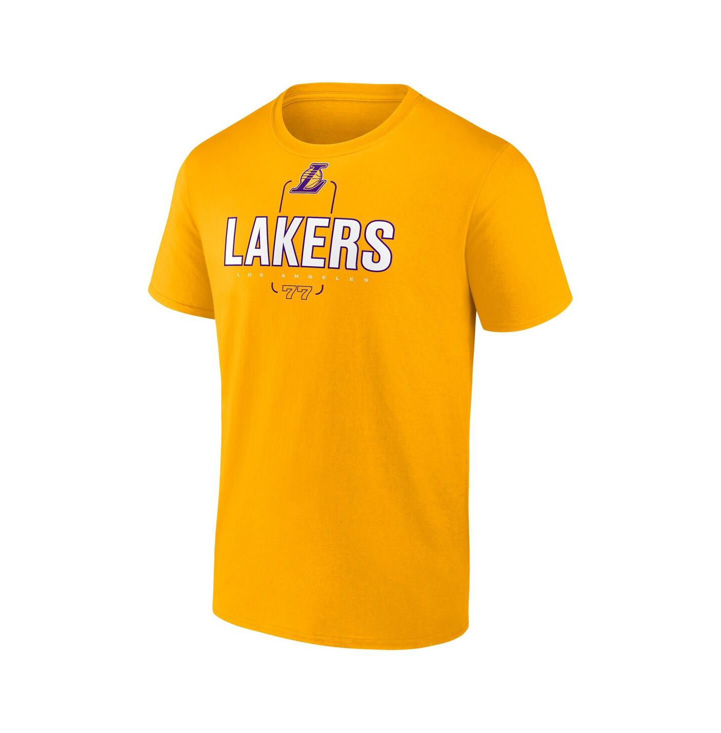Мужская футболка Fanatics Luka Doncic Gold Los Angeles Lakers Behind the Back Name & Number — фото 3