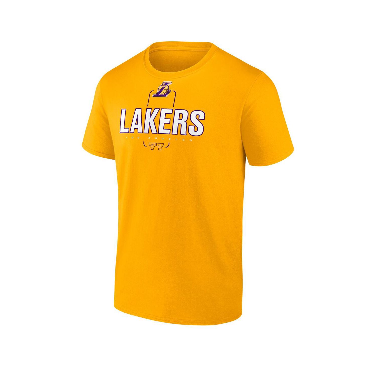 Men's Luka Doncic Gold Los Angeles Lakers Behind the Back Name & Number T-Shirt