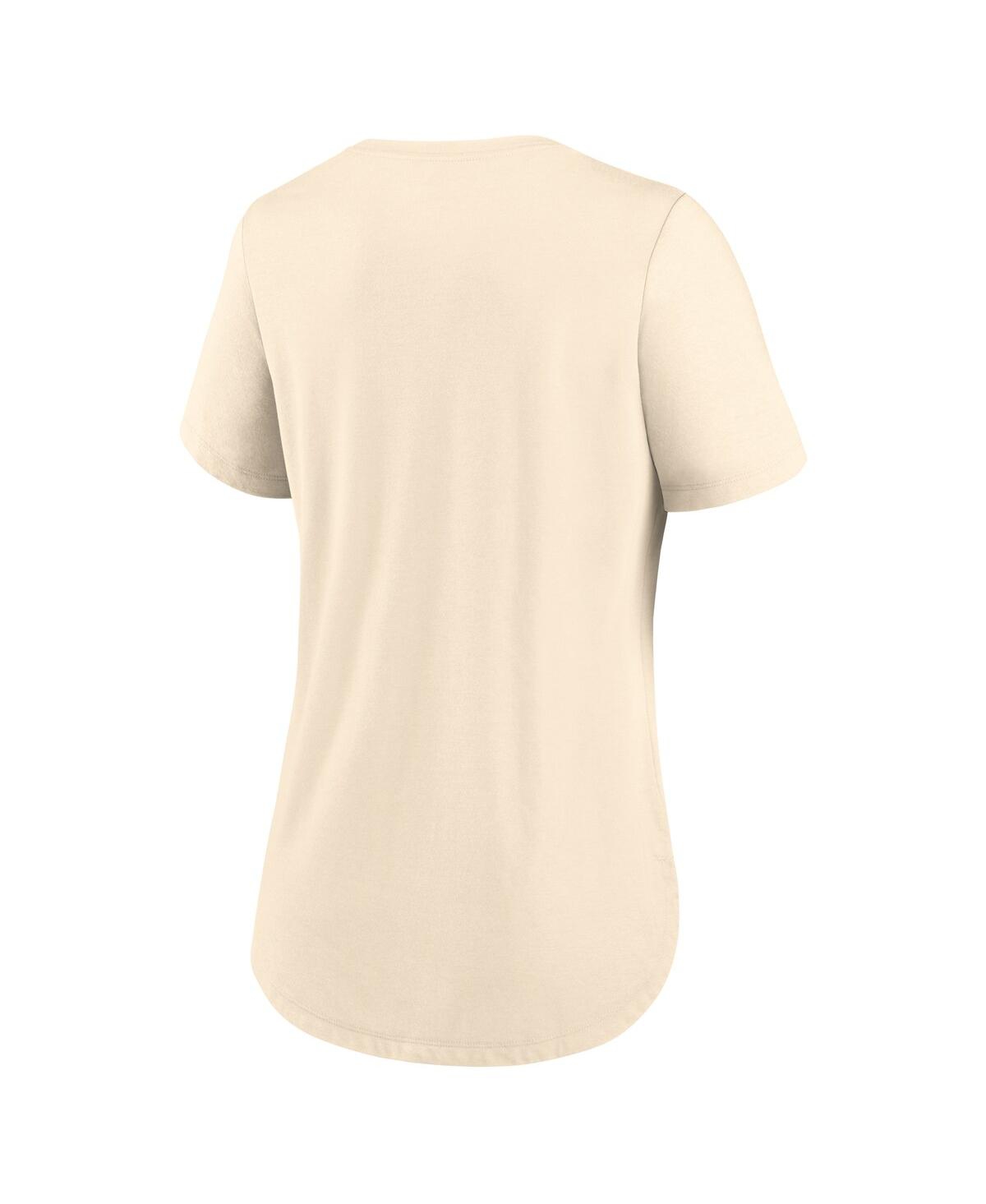 NIKE WOMEN'S TAN NORTH CAROLINA TAR HEELS SCRIPT LOGO TRI-BLEND T-SHIRT 