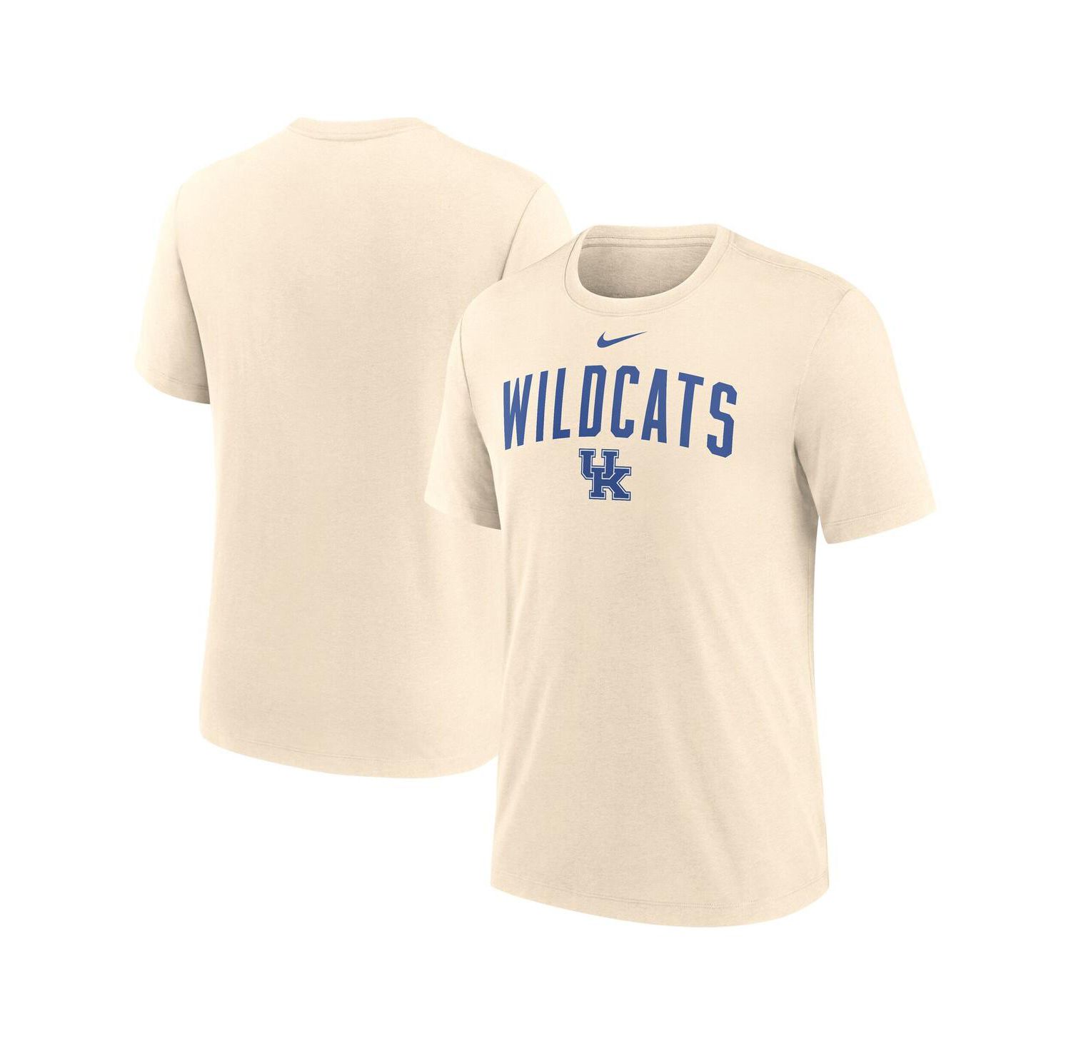 Men's Cream Kentucky Wildcats Natural Arch Logo Tri-Blend T-Shirt