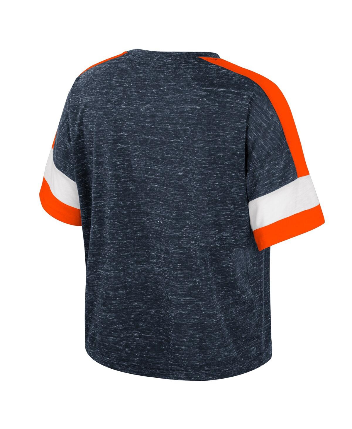 Colosseum Women's Navy Illinois Fighting Illini Color Block Scoop Neck T-shirt In Navy