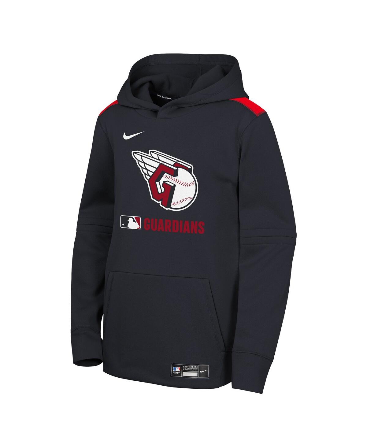 Nike Big Boys And Girls Navy Cleveland Guardians Authentic Collection Performance Pullover Hoodie In Navy