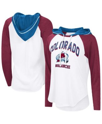 G-III 4Her by Carl Banks - White Colorado Avalanche VIP Raglan Long Sleeve Hoodie T-Shirt