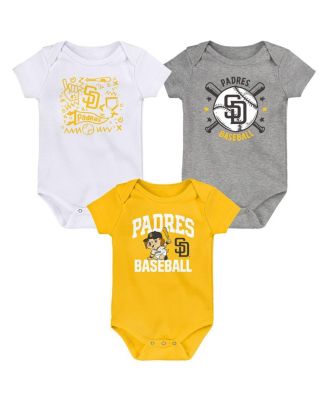 Outerstuff - Newborn San Diego Padres Batter Up Three-Pack Bodysuit Set