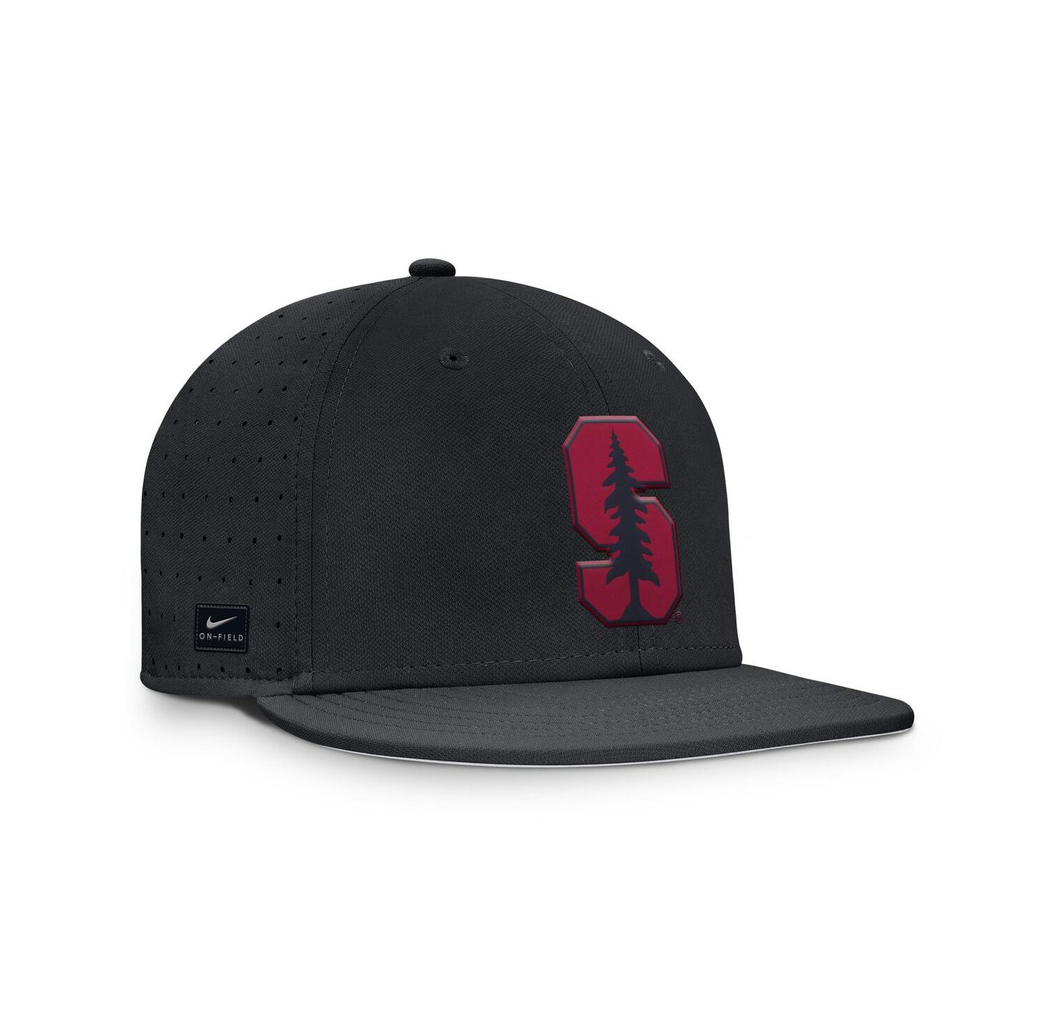 Men's Black Stanford Cardinal On-Field Dugout True Performance Fitted Hat