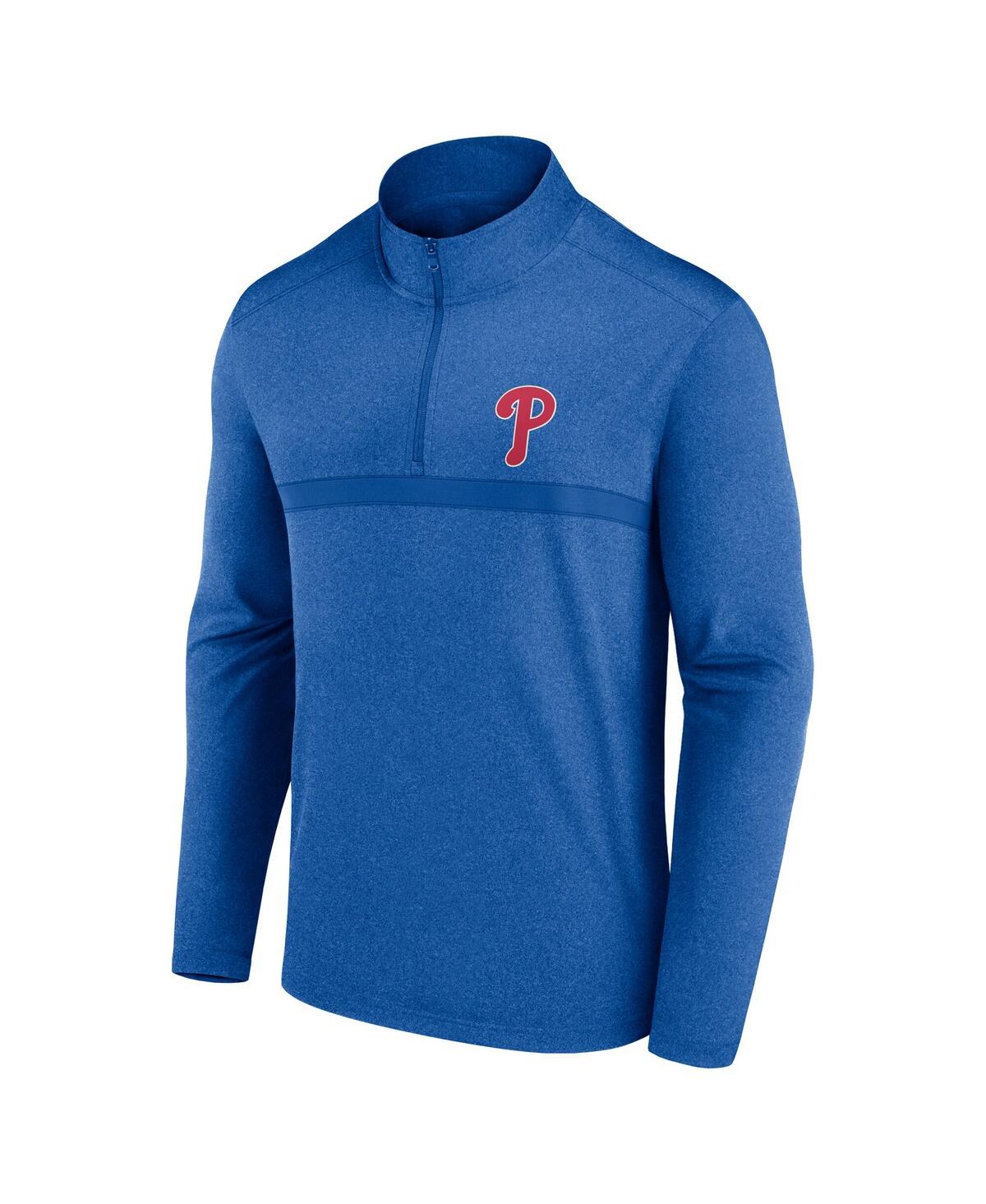 Fanatics Men's Heather Royal Philadelphia Phillies Head-to-head Quarter-zip Pullover Sweatshirt In Heather Royal