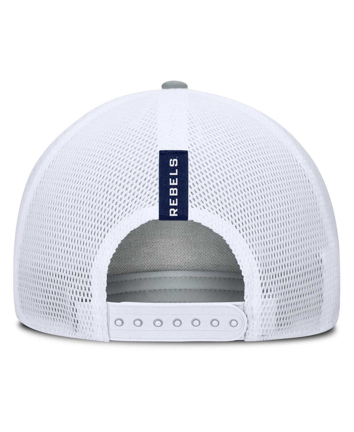 Fanatics Men's Heather Gray/navy Ole Miss Rebels Profile Trucker Adjustable Hat In Heather Gray,navy