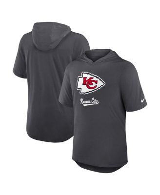 Nike - Men's Anthracite Kansas City Chiefs Tri-Blend Performance Hoodie T-Shirt