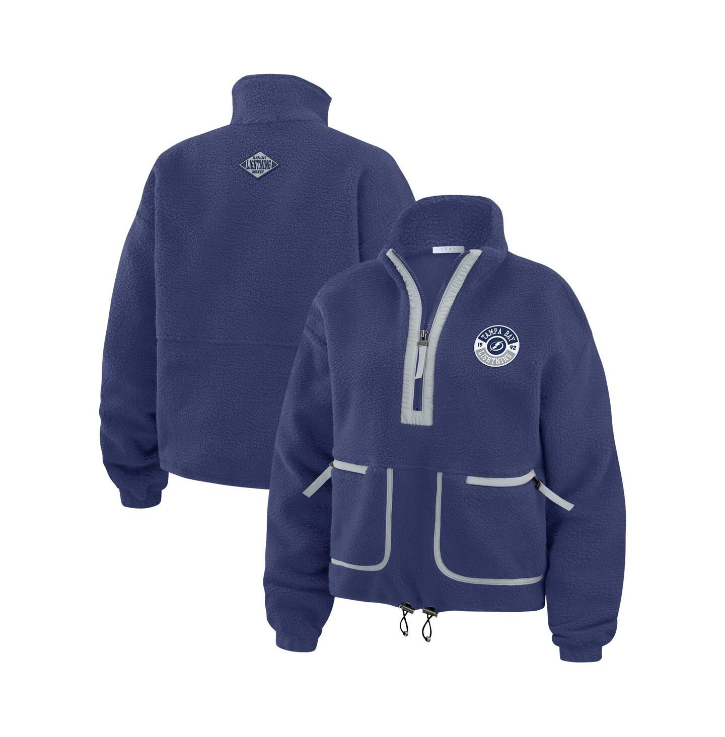 Женская куртка WEAR by Erin Andrews Blue Tampa Bay Lightning Polar Fleece Half-Zip — фото 1