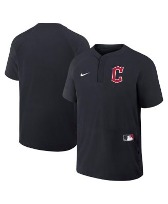 Men's Navy Cleveland Guardians Authentic Collection Raglan Short Sleeve Wind shirt