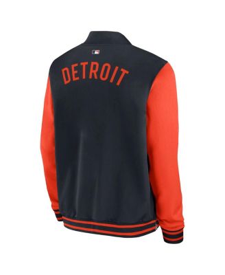 Men's Navy/Orange Detroit Tigers Authentic Collection Dugout Full-Zip Bomber Jacket
