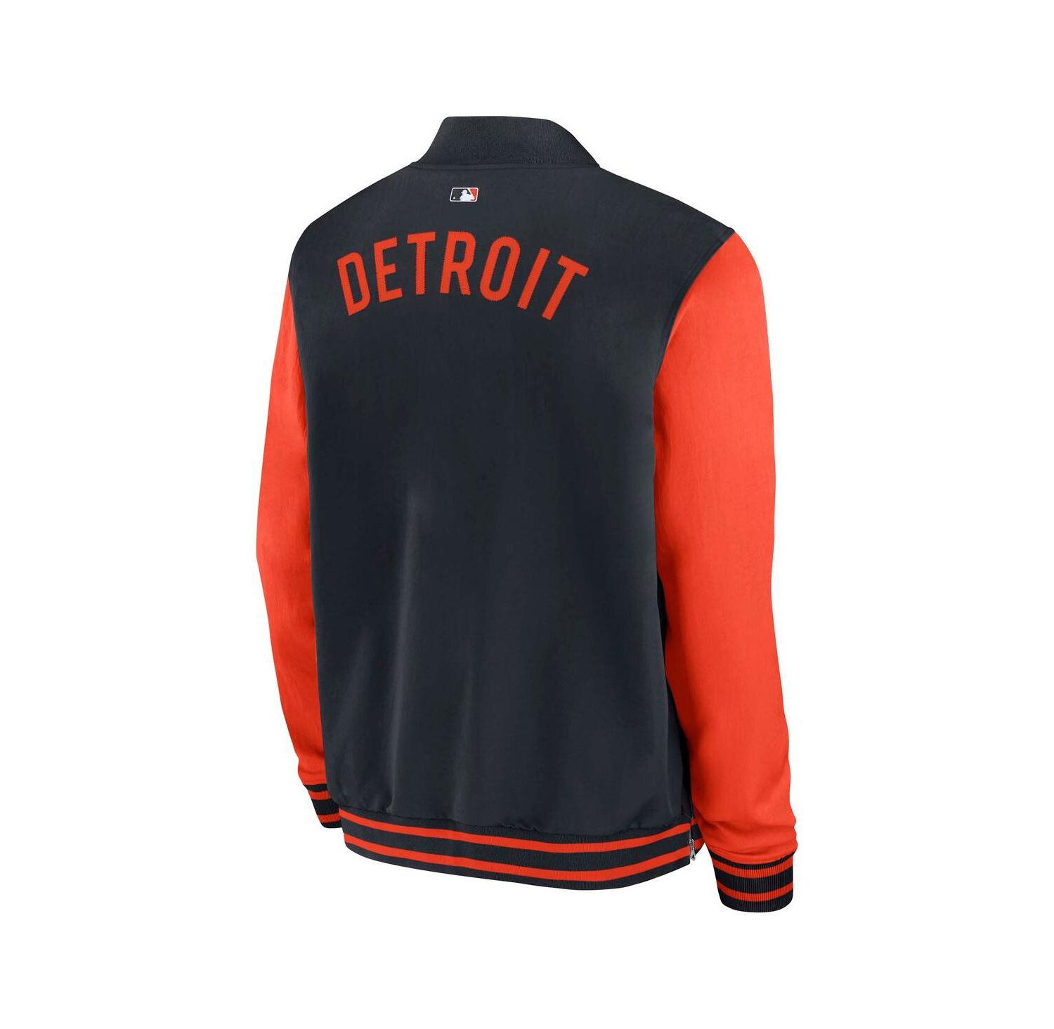 Men's Navy/Orange Detroit Tigers Authentic Collection Dugout Full-Zip Bomber Jacket