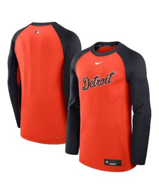 Men's Orange/Navy Detroit Tigers Authentic Collection Game Time Raglan Performance Long Sleeve T-Shirt