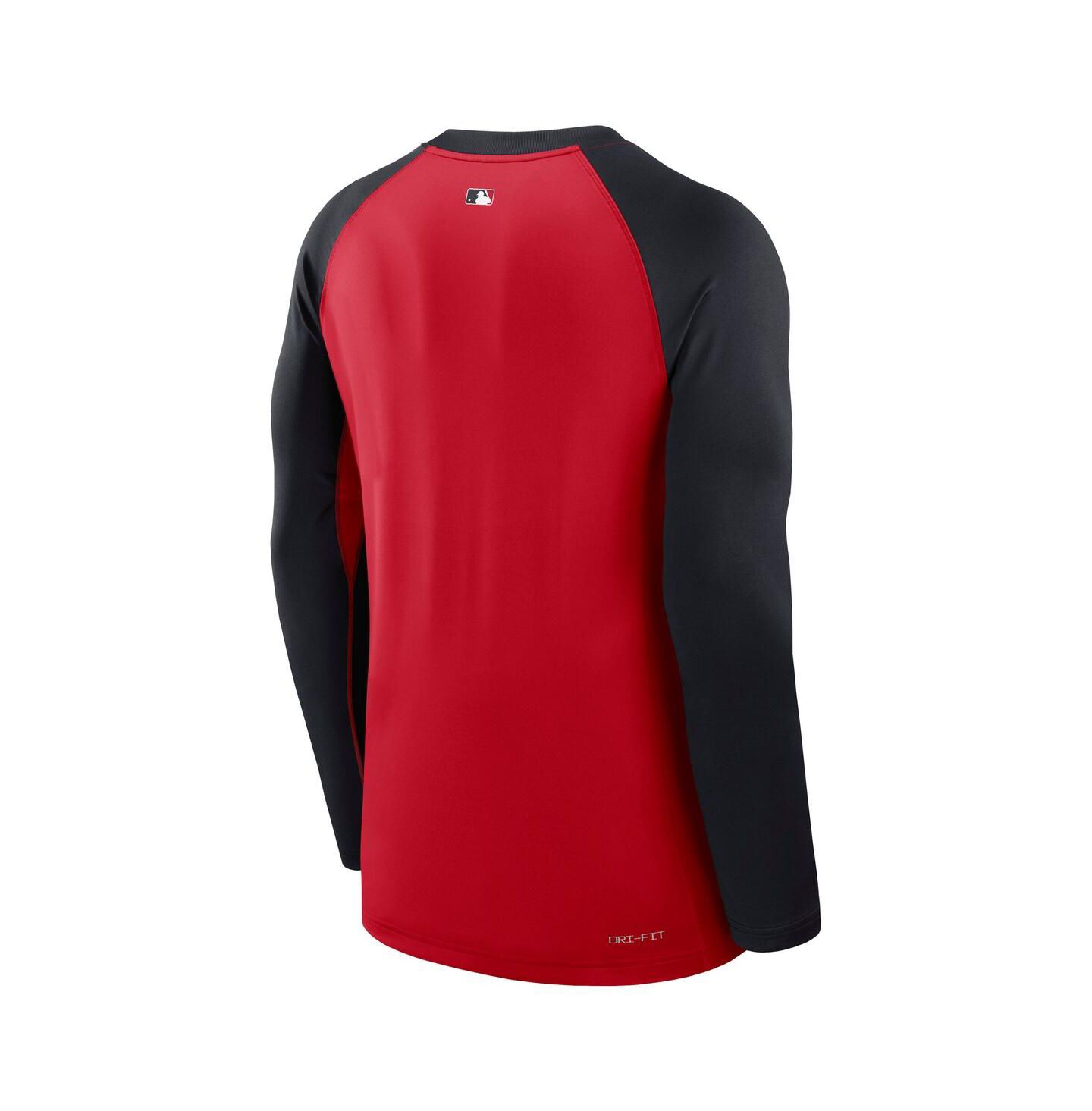 Мужская футболка Nike Red/Navy Minnesota Twins Authentic Collection Game Time Raglan Performance Long Sleeve — фото 2