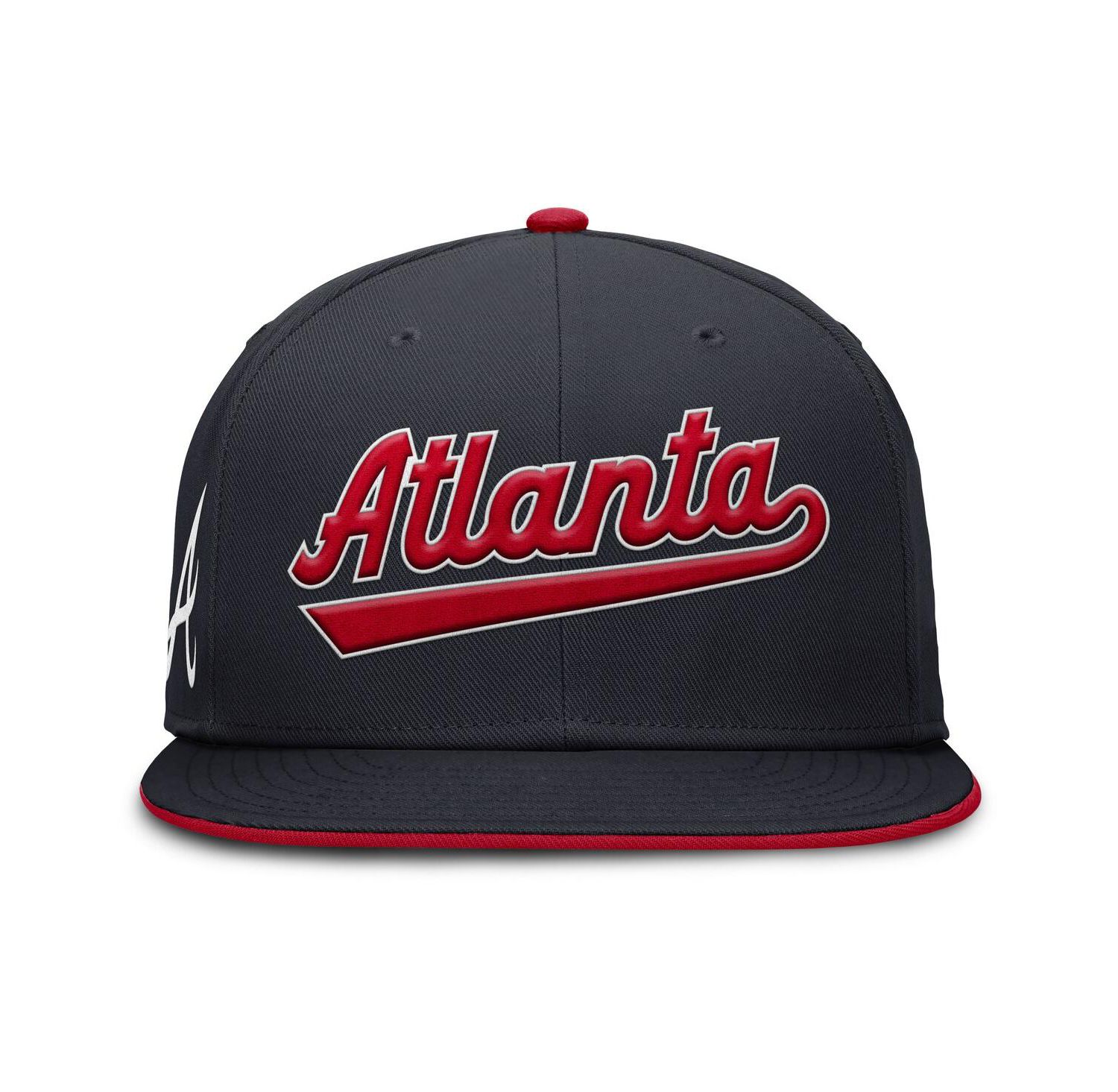 Men's Navy Atlanta Braves True Performance Fitted Hat