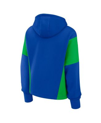 Women's Blue Seattle Sounders FC Oversized Goalkeeper Legacy Pullover Hoodie