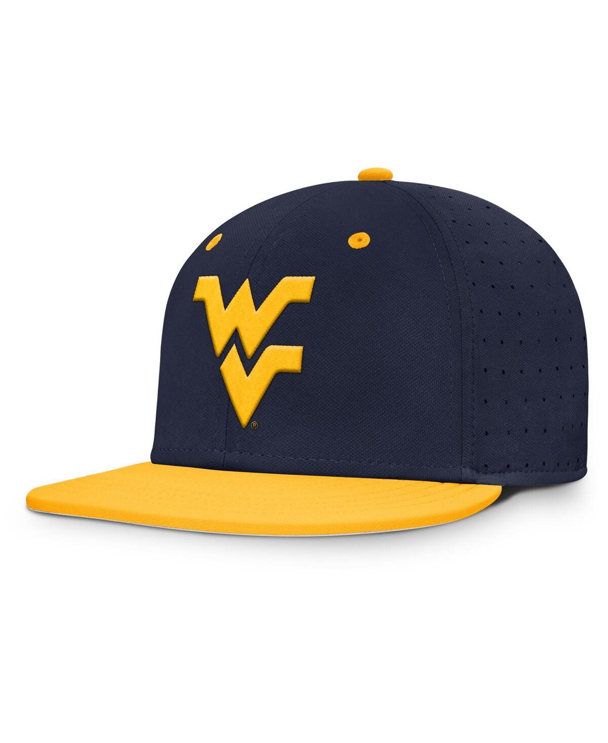 Nike Men's Navy West Virginia Mountaineers On-field Dugout True Performance Fitted Hat In Navy