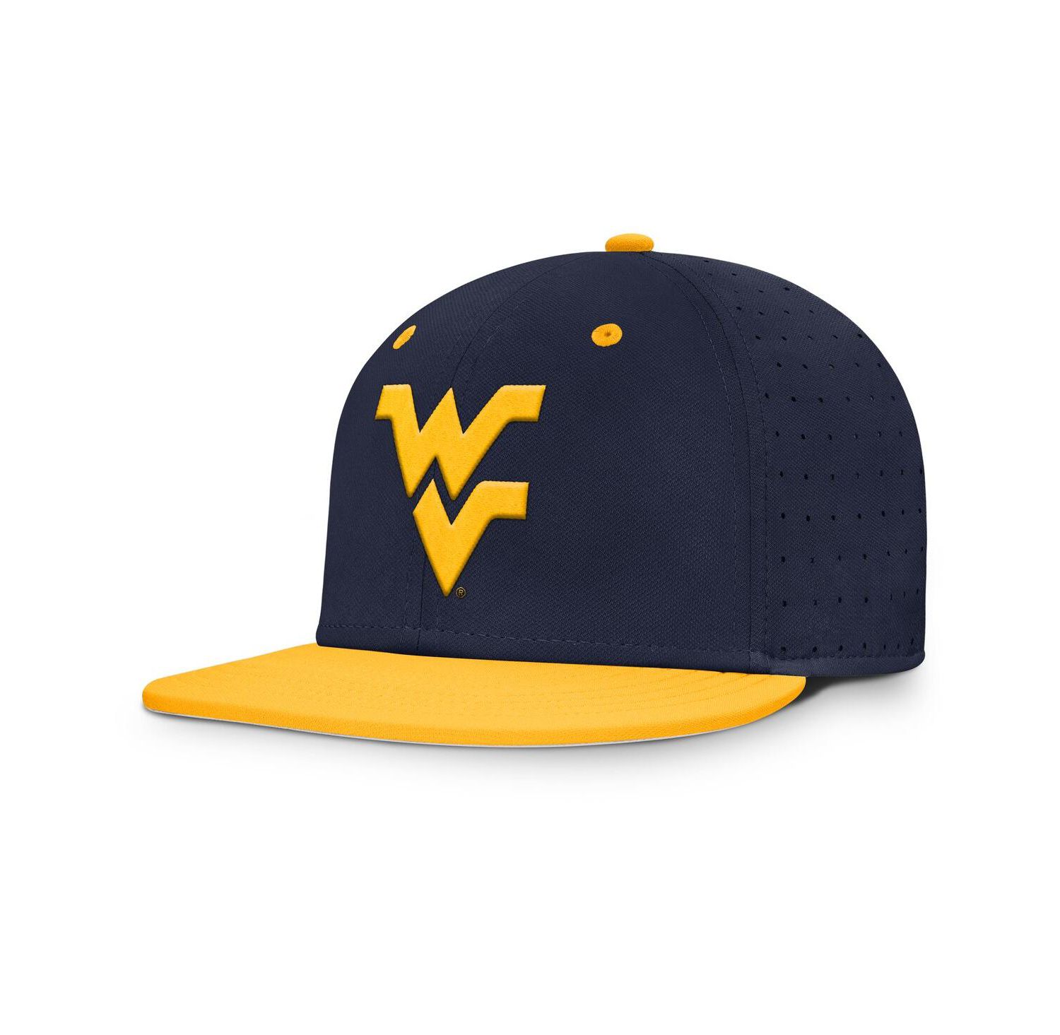 Men's Navy West Virginia Mountaineers On-Field Dugout True Performance Fitted Hat