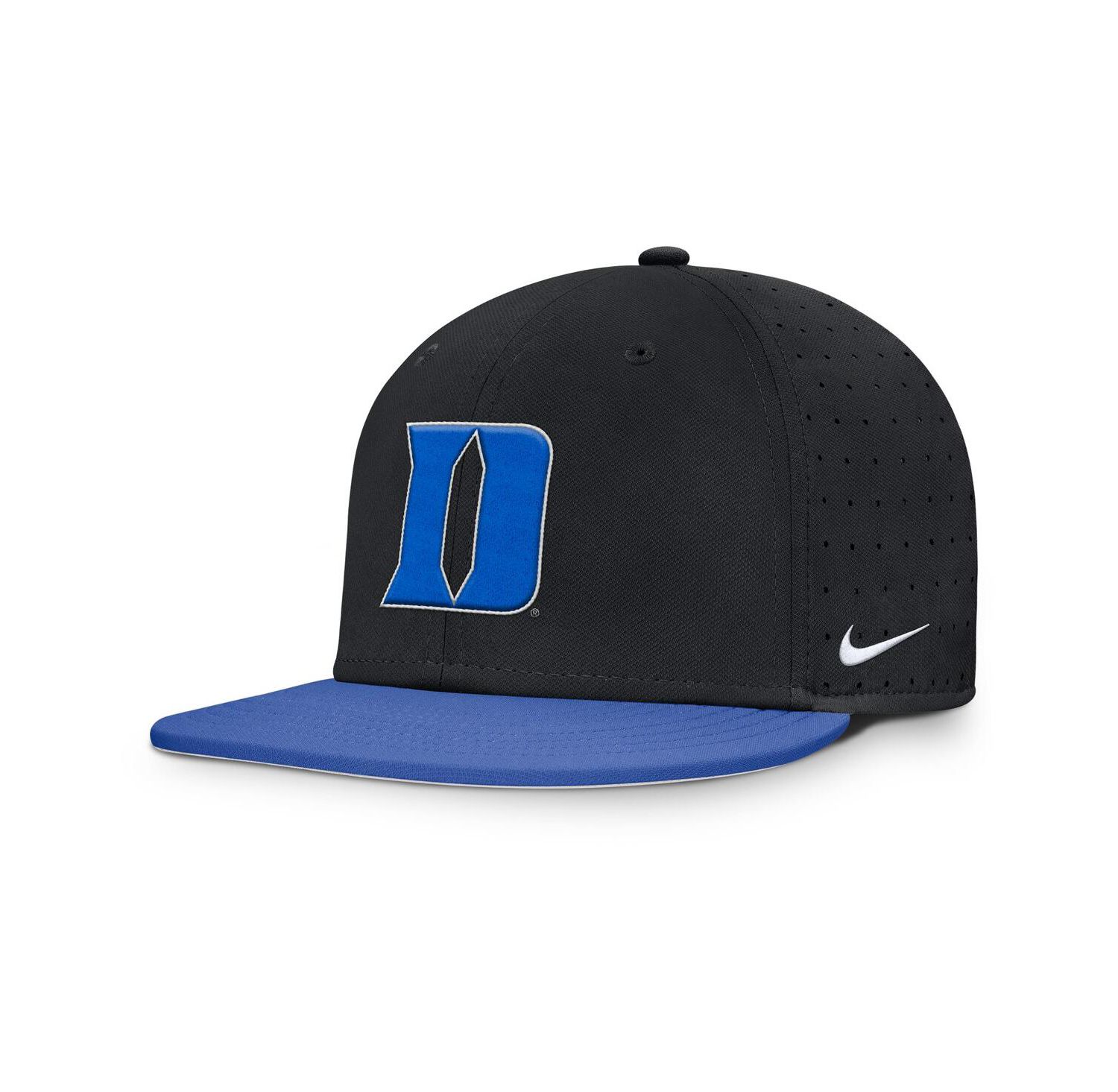 Men's Black Duke Blue Devils On-Field Dugout True Performance Fitted Hat