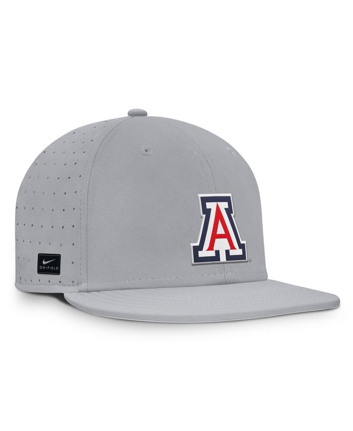 Nike Men's Gray Arizona Wildcats On-field Dugout True Performance Fitted Hat In Gray