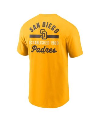 Men's Gold San Diego Padres 2-Hit T-Shirt