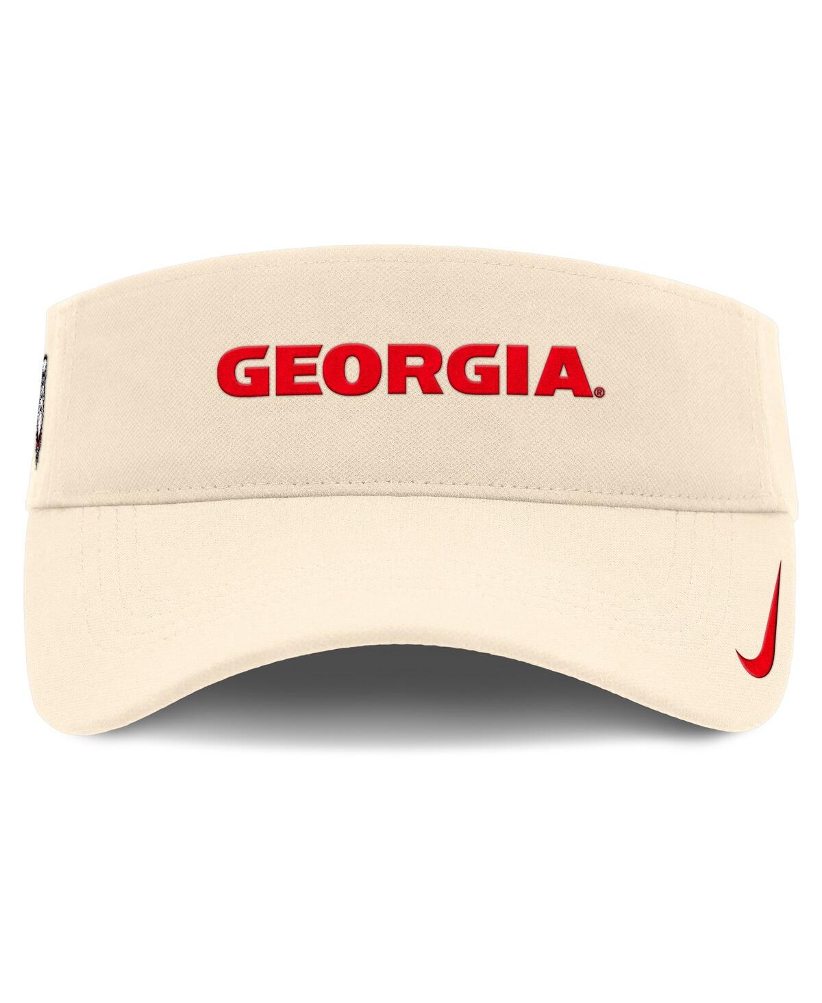 NIKE MEN'S NATURAL GEORGIA BULLDOGS PRIMETIME ACE ADJUSTABLE VISOR HAT 