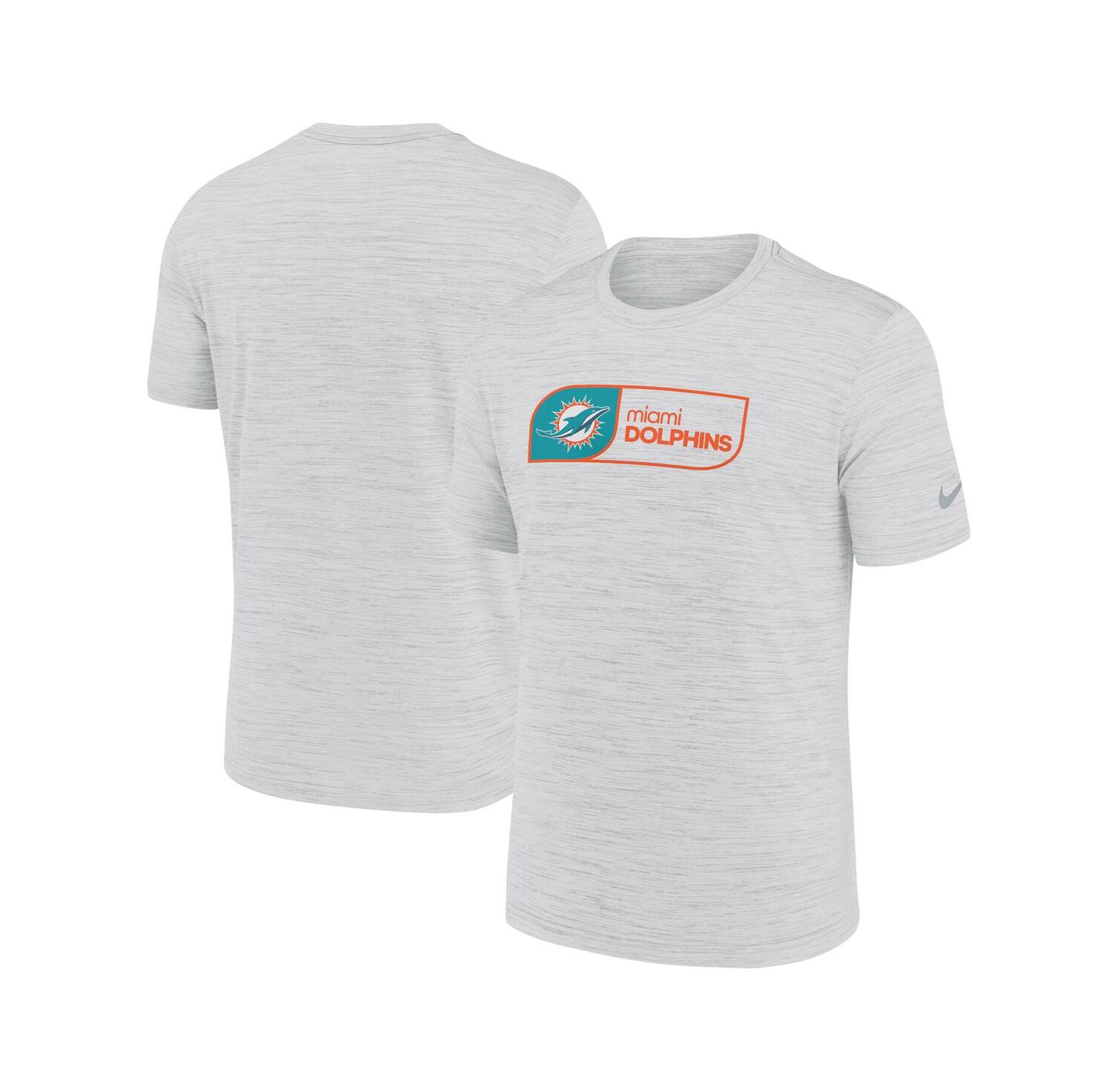 Men's White Miami Dolphins Big & Tall Velocity Jock Tag Performance T-Shirt