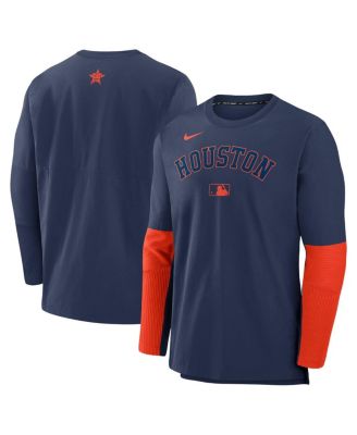Nike - Men's Navy/Orange Houston Astros Authentic Collection Player Lightweight Performance Long Sleeve Top