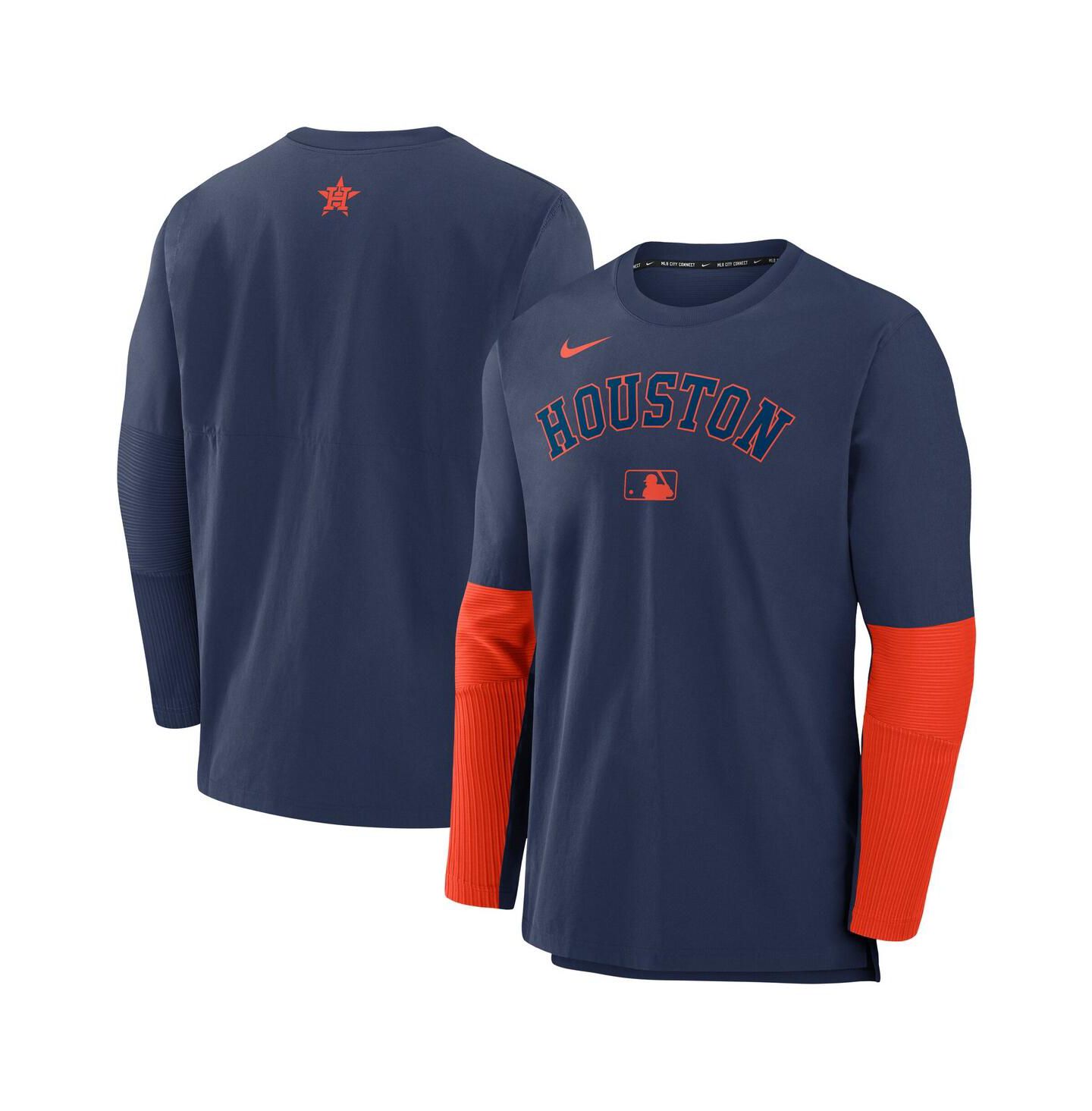 Мужской топ Nike Navy/Orange Houston Astros Authentic Collection Player Lightweight Performance Long Sleeve — фото 1