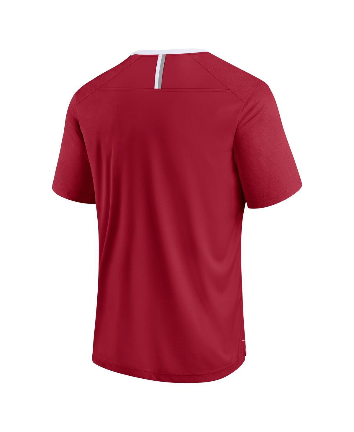 Fanatics Men's Crimson Alabama Crimson Tide Defender Fade Slant T-shirt In Crimson