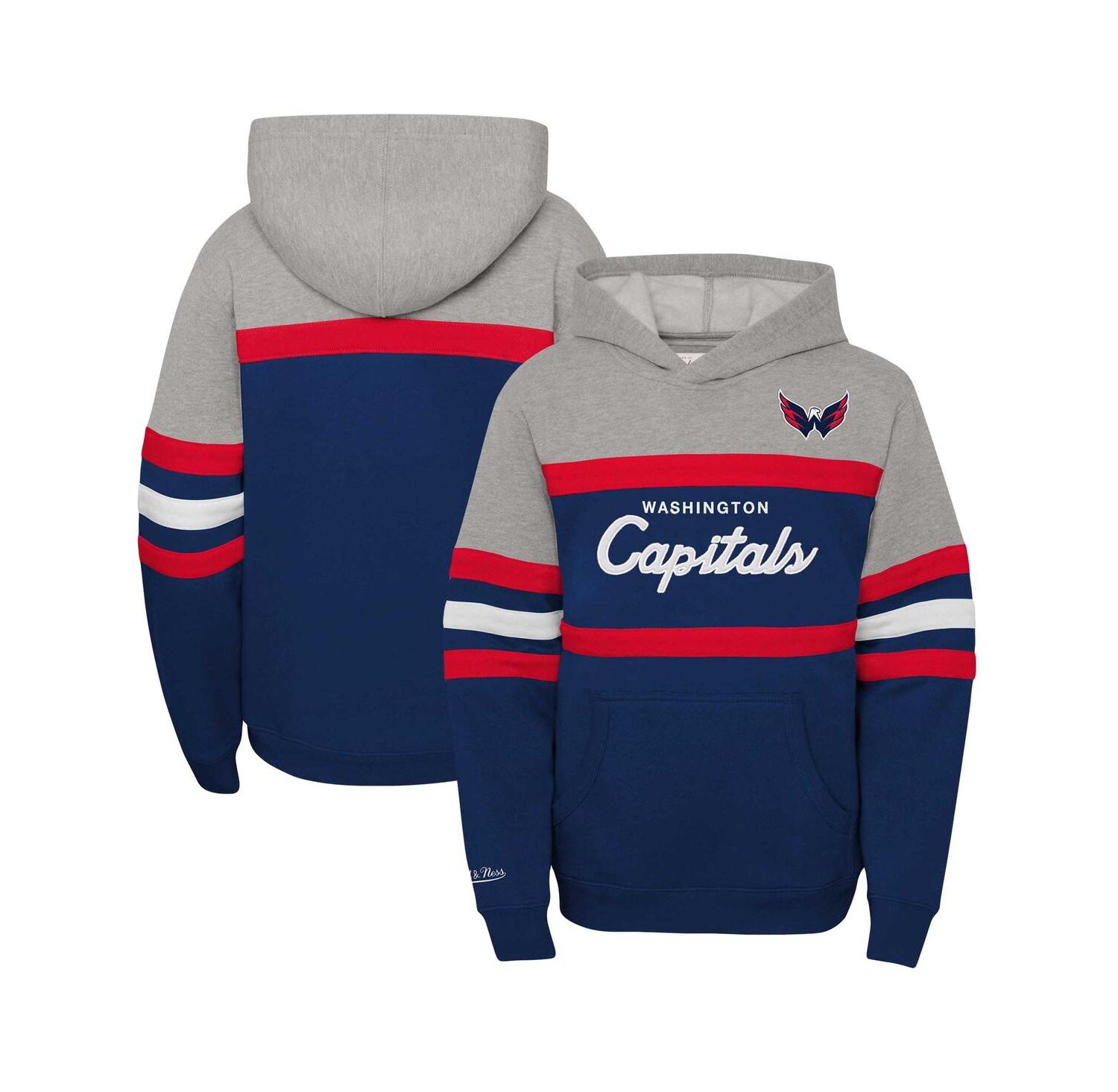 Big Boys and Girls Navy Washington Capitals Head Coach Pullover Hoodie