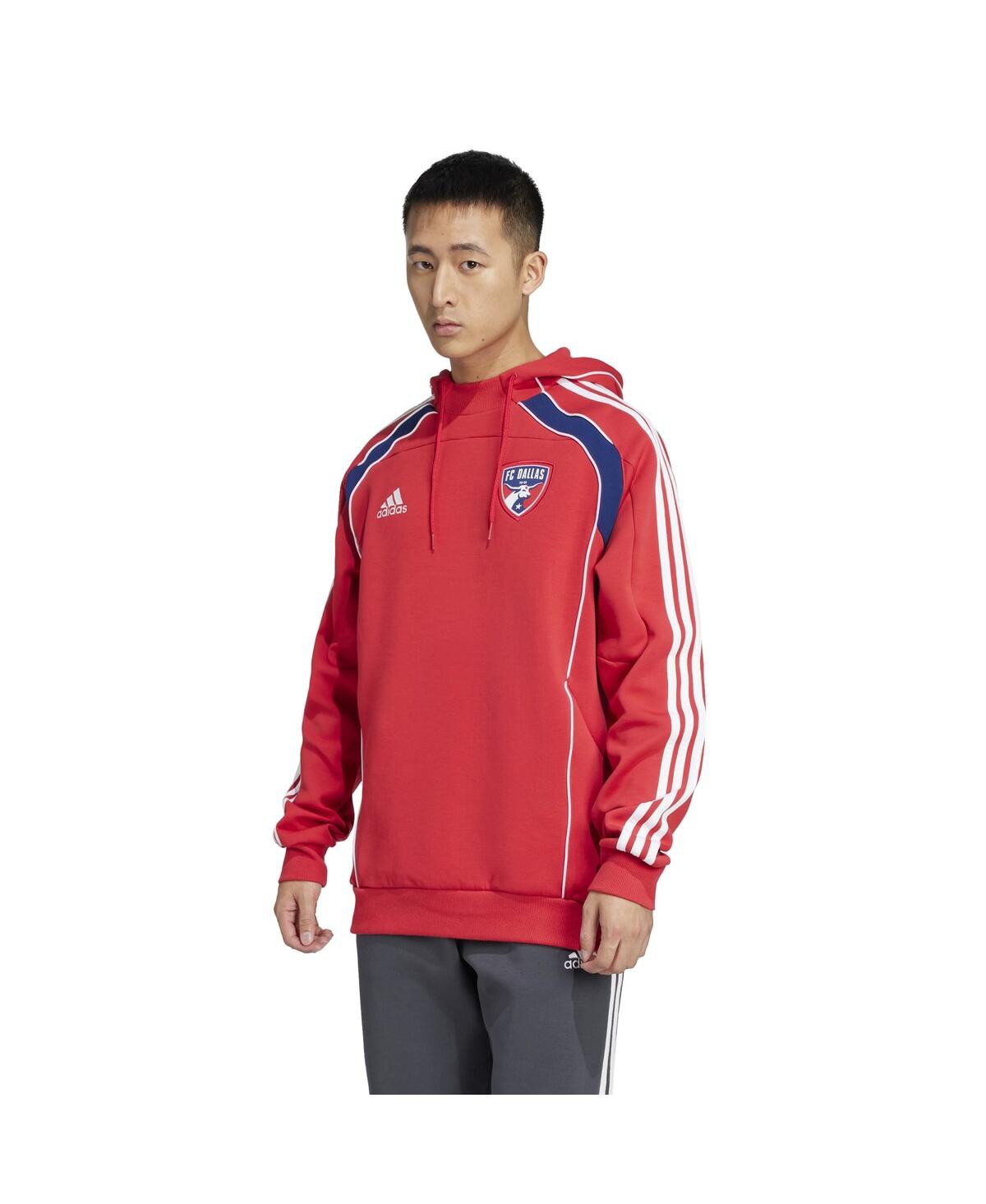 Adidas Originals Men's Red Fc Dallas 2025 Travel Pullover Hoodie In Red