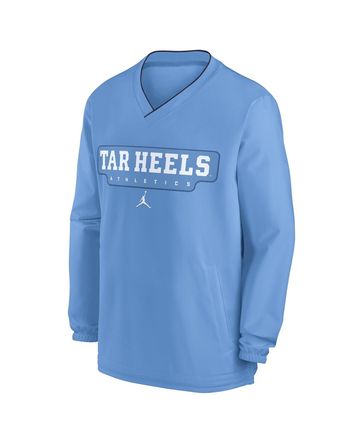 JORDAN MEN'S CAROLINA BLUE NORTH CAROLINA TAR HEELS 2024 SIDELINE PULLOVER WIND SHIRT 