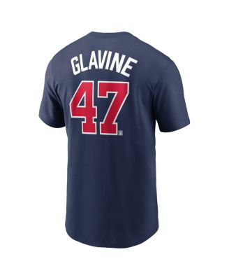 Men's Tom Glavine Navy Atlanta Braves Fuse Name Number T-Shirt