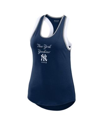 Women's Navy New York Yankees Colorblock Racerback Tank Top