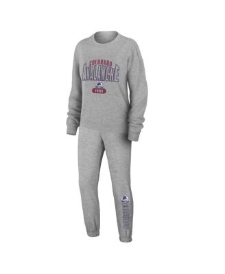 WEAR by Erin Andrews - Women's Heather Gray Colorado Avalanche Knit Long Sleeve Tri-Blend T-Shirt, Pants and Sleep Set