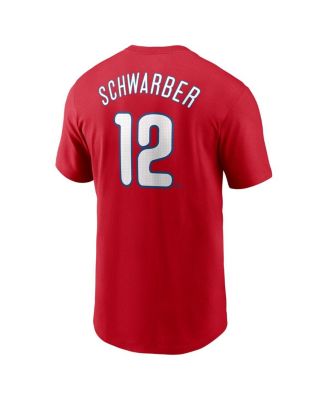 Men's Kyle Schwarber Red Philadelphia Phillies Fuse Name Number T-Shirt