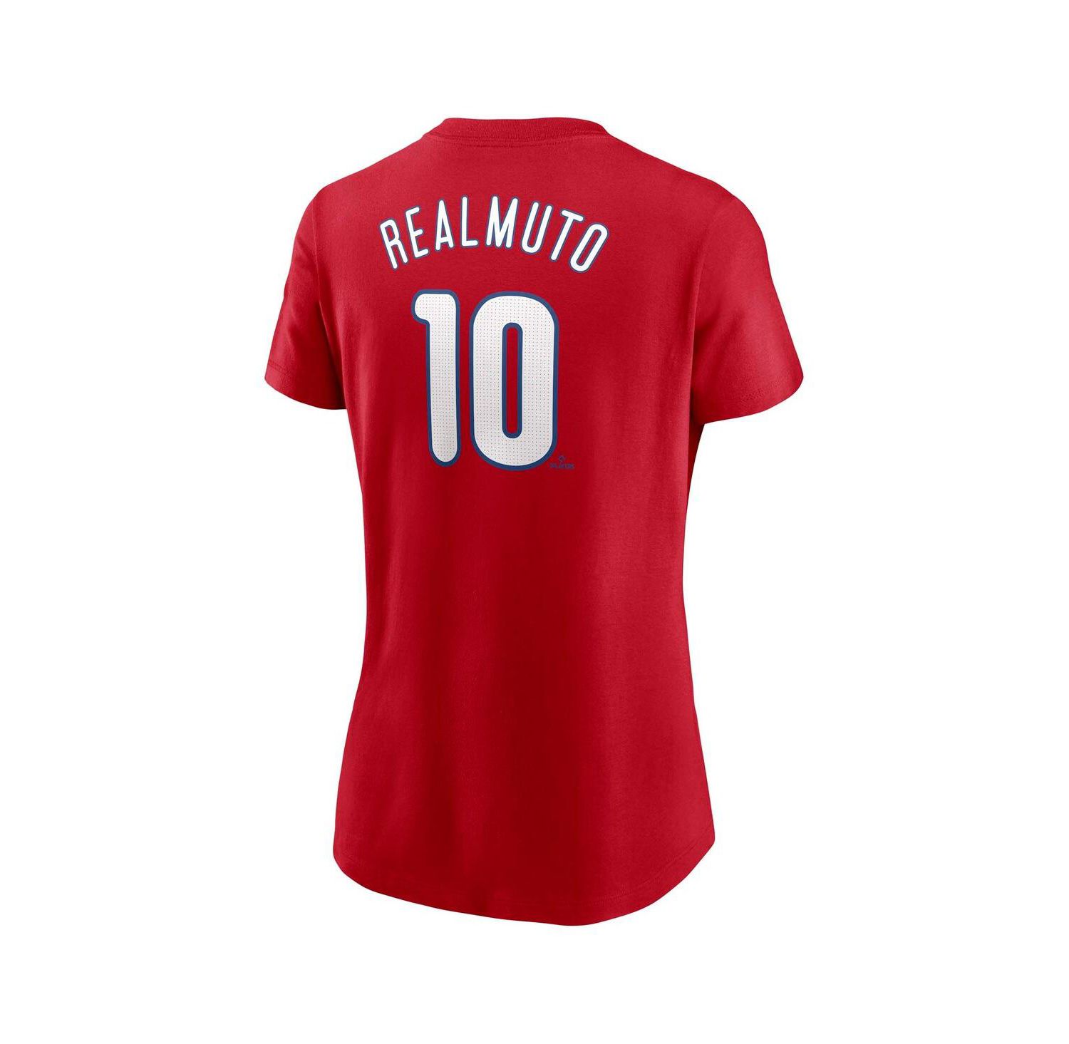 Women's J.T. Realmuto Red Philadelphia Phillies Fuse Name & Number T-Shirt