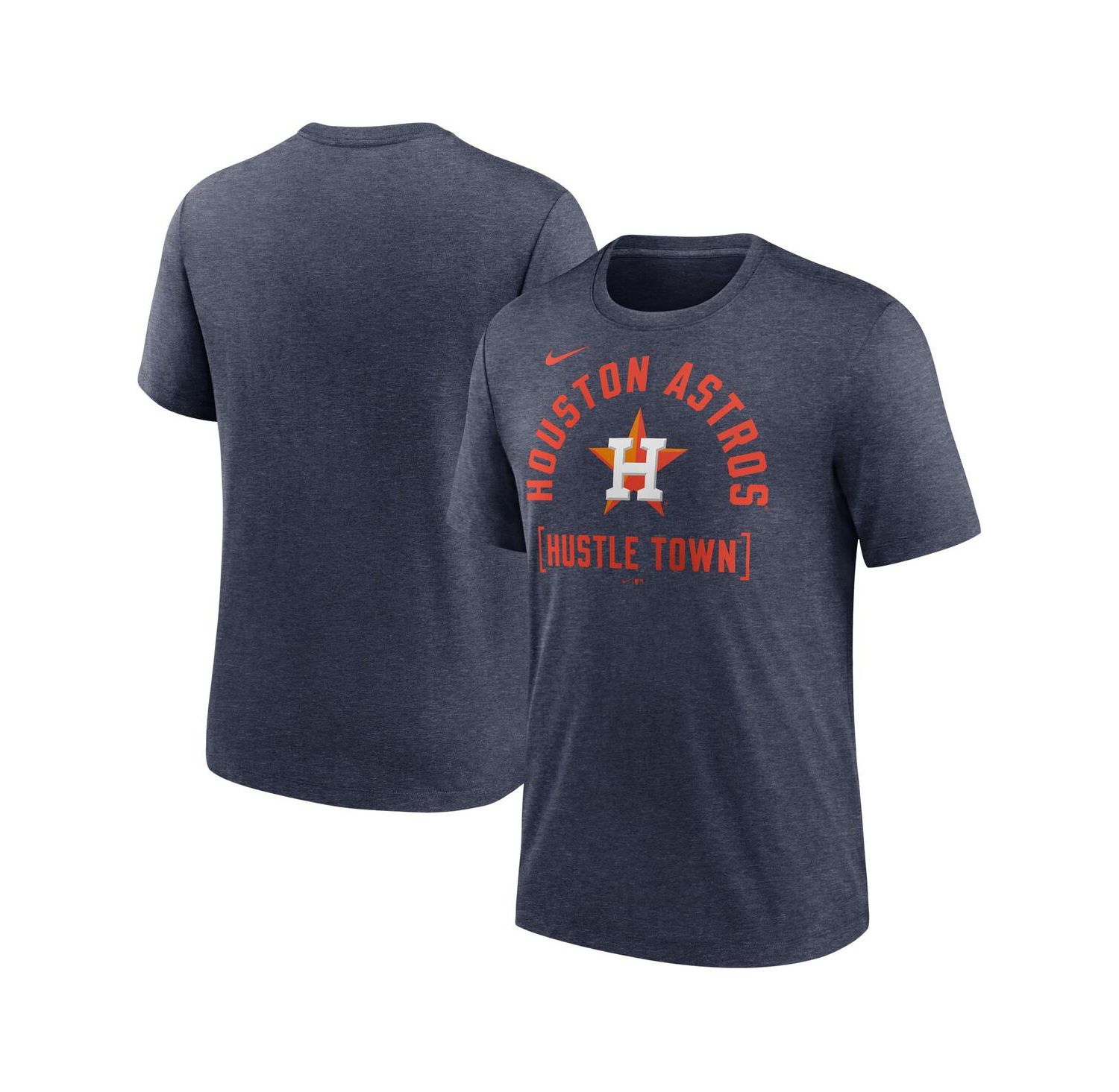 Men's Heather Navy Houston Astros Swing Big Tri-Blend T-Shirt