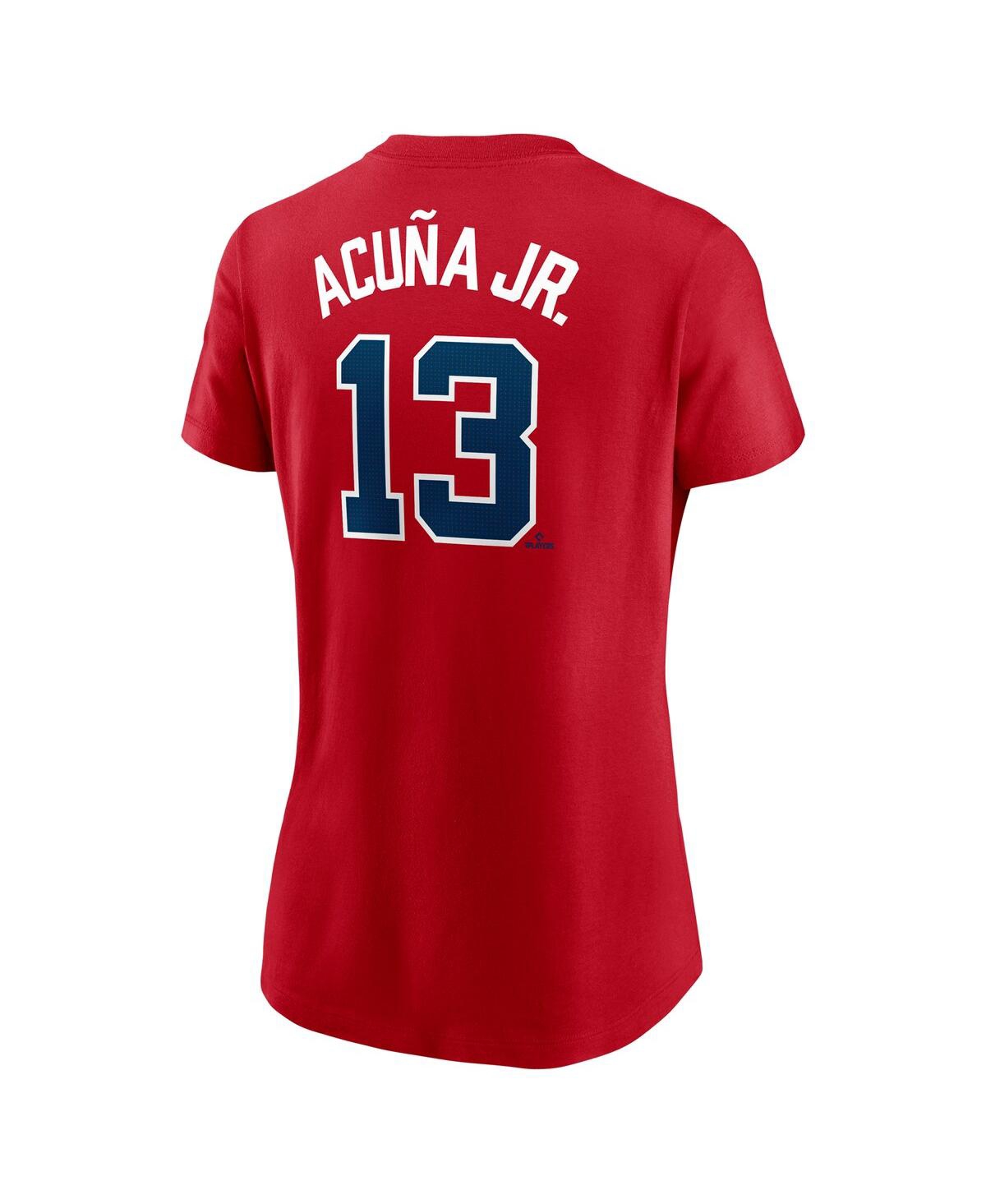 Nike Women's Ronald Acuna Jr. Red Atlanta Braves Fuse Name Number T-shirt In Red