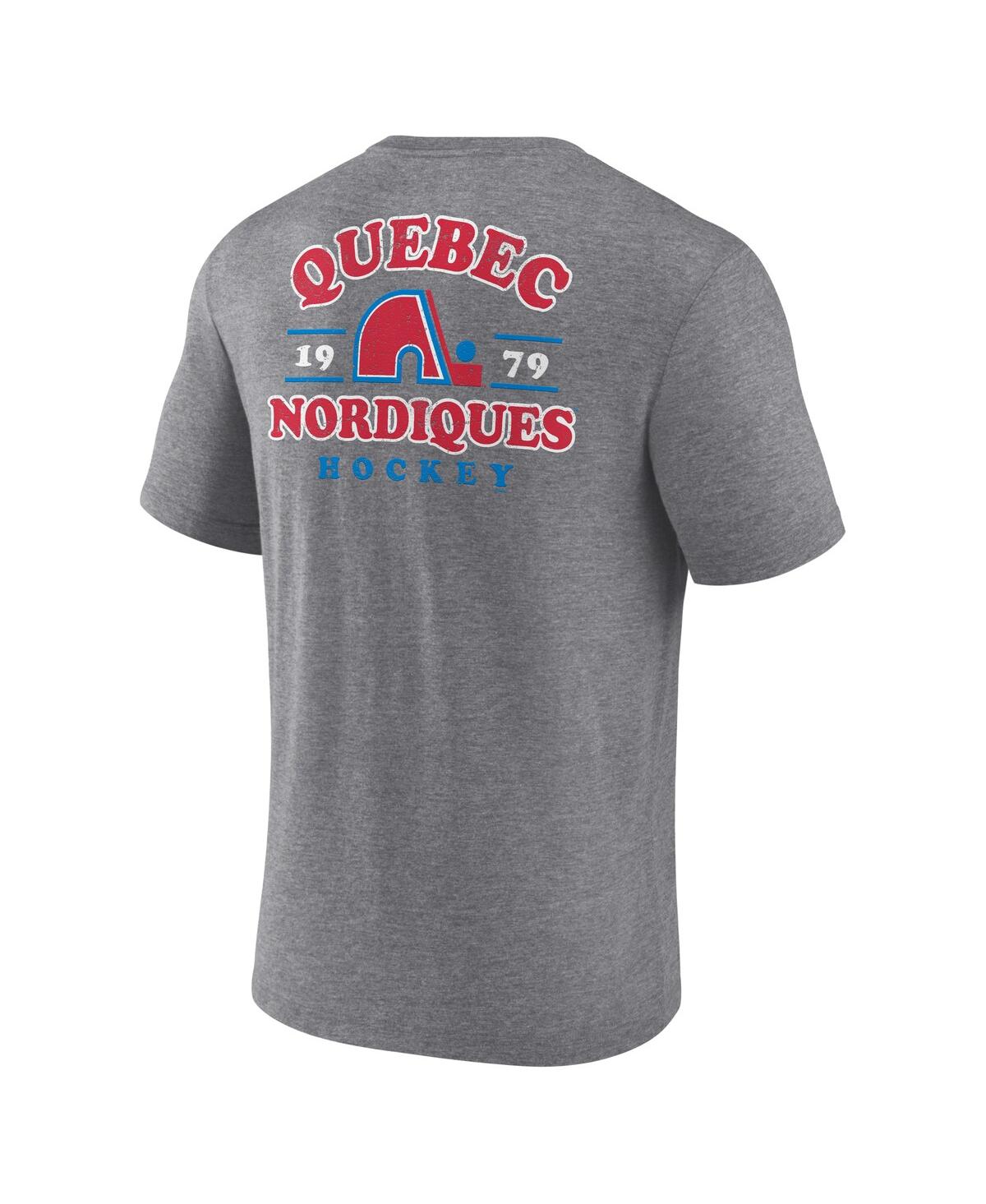 Fanatics Men's Heather Gray Quebec Nordiques Vintage Hockey Winger Tri-blend T-shirt In Heather Gray