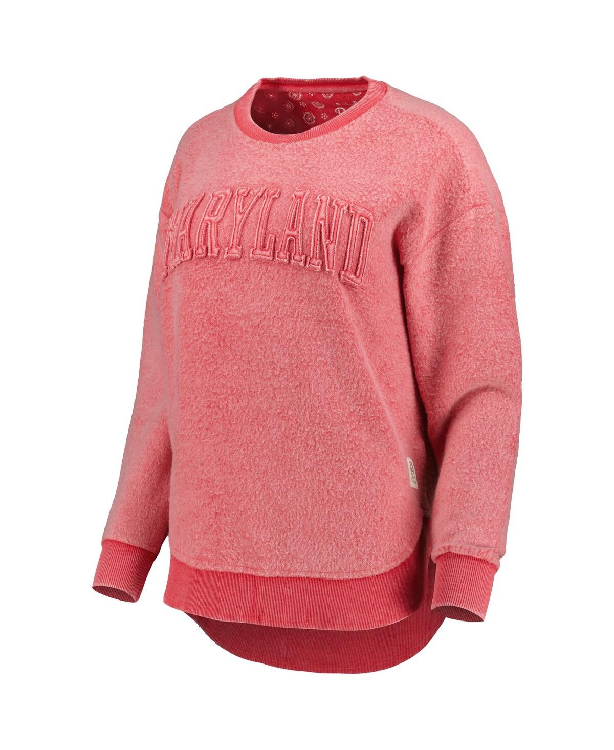 Pressbox Women's Red Maryland Terrapins Ponchoville Pullover Sweatshirt In Red