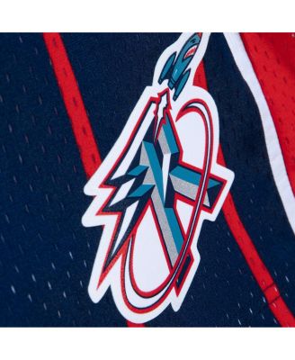 Men's  Red, Navy Houston Rockets 1996/97 Hardwood Classics Fadeaway Reload 3.0 Swingman Shorts