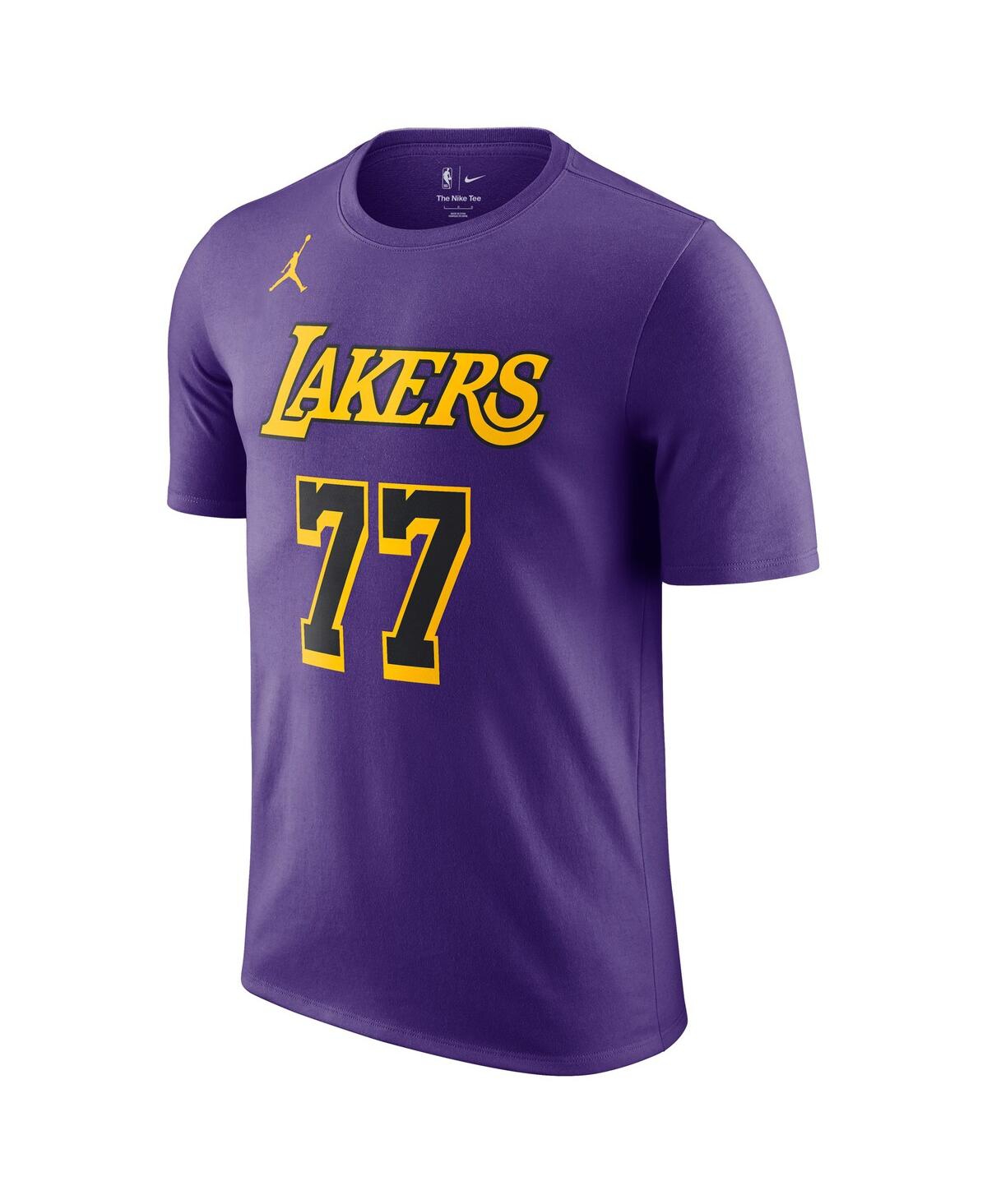 Jordan Men's Luka Doncic Purple Los Angeles Lakers Statement Edition Name Number T-shirt In Purple