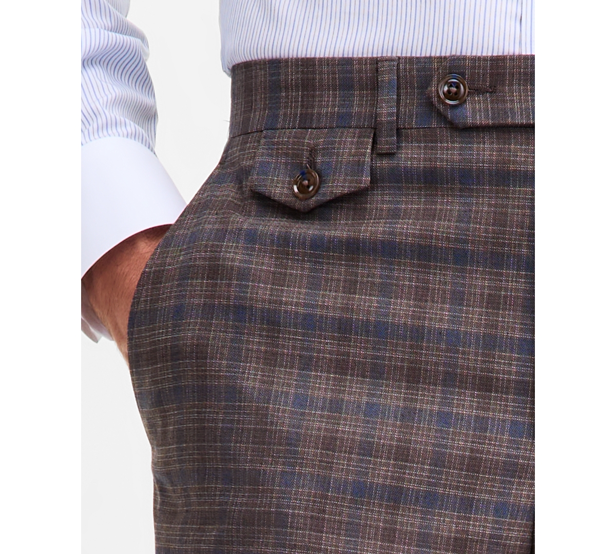 Tayion Collection Men's Classic-fit Plaid Suit Separate Pants In Multi